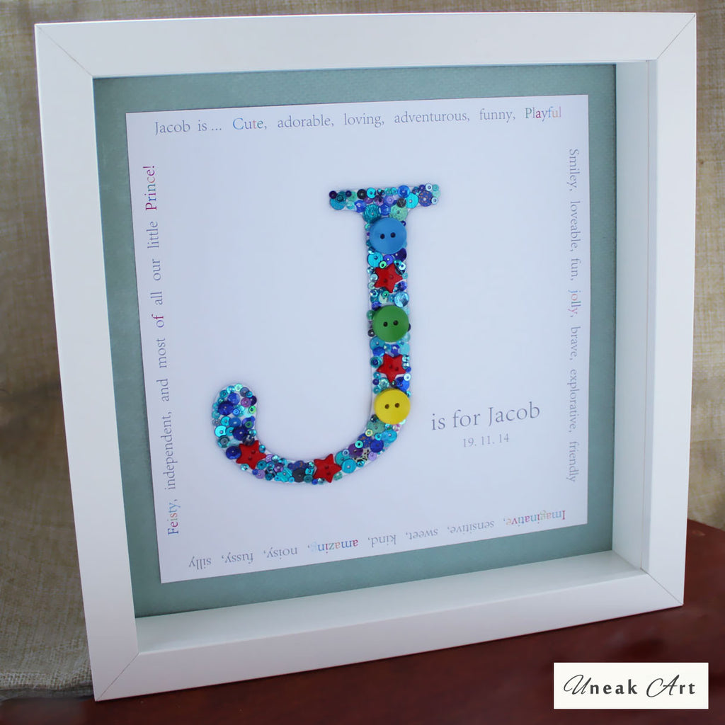 Personalised Boys Button Box Artwork Picture