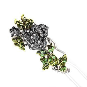 Woodland Rose Crystal Hair Pin for Bridesmaids 