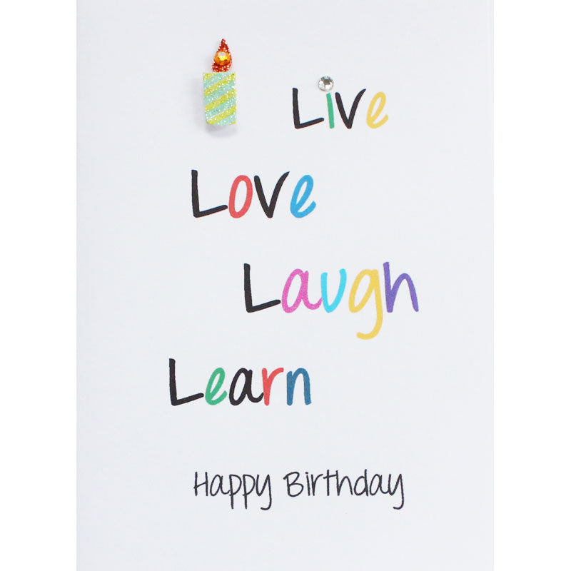 Live, Love Laugh Handmade Birthday Card