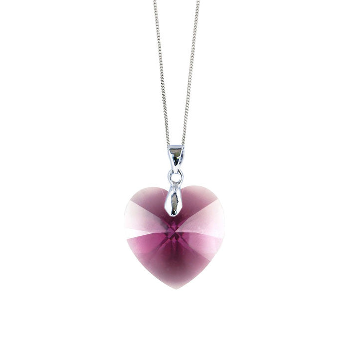 Amethyst Crystal Heart Handmade Necklace by Love Lily