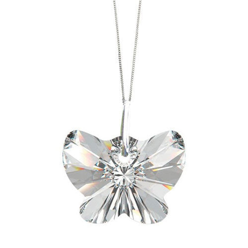 Love Lily Handmade Necklace with Clear Crystal Butterfly Pendant