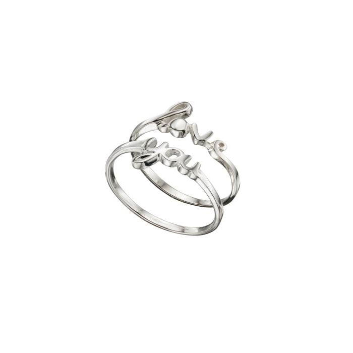 Love You Sterling Silver Ring Set
