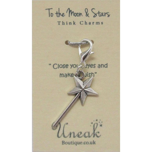 Silver Plated Magic Wand Clip Charm