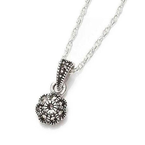 Mini Flower Marcasite Pendant