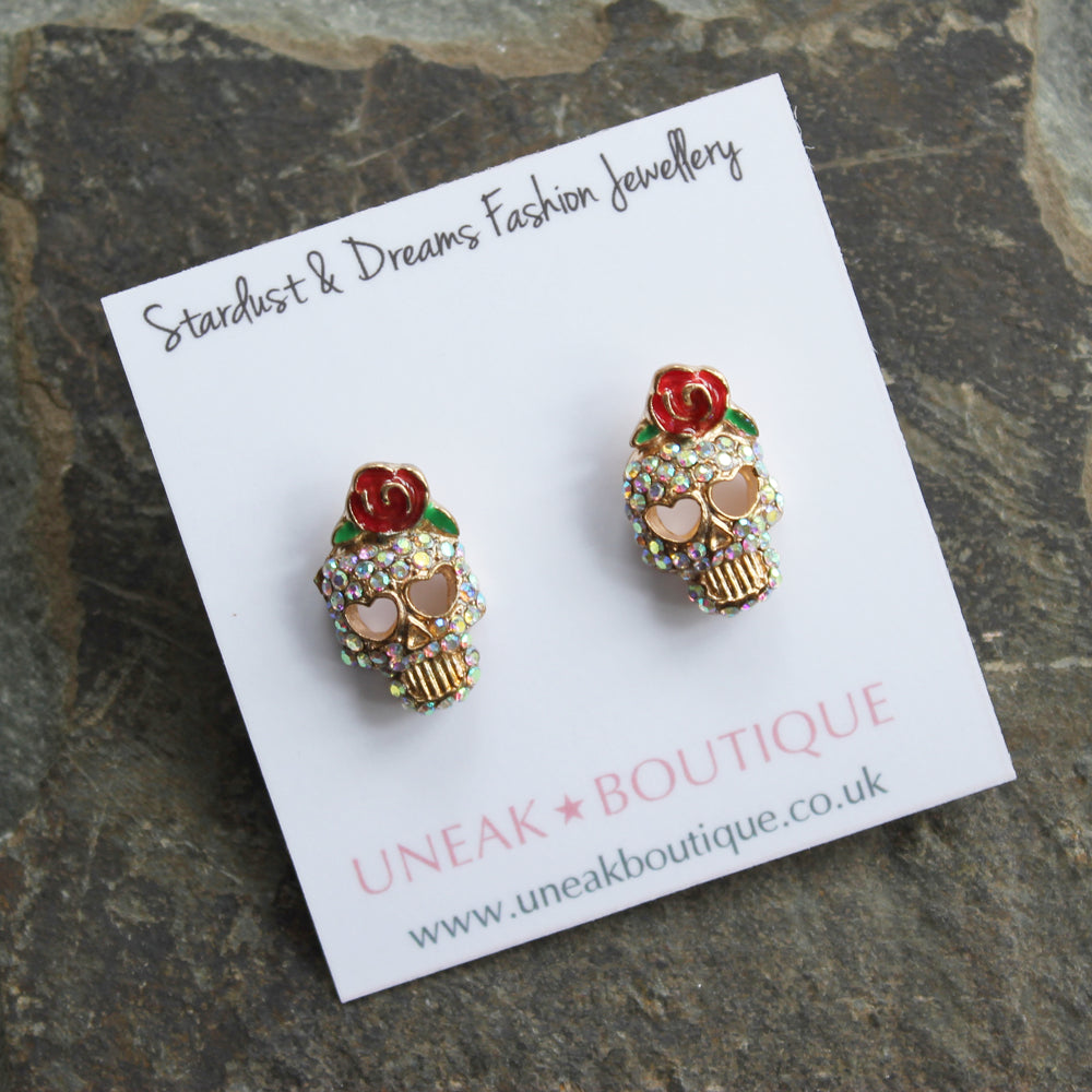 Mardi Gras Skull Earrings