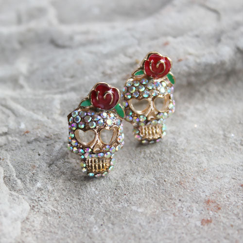 Mardi Gras Skull Earrings