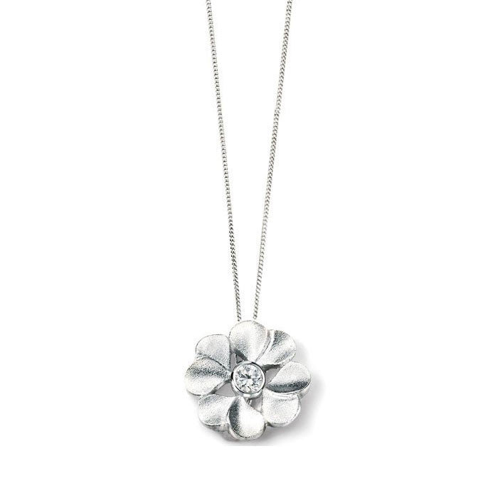 Serenity Flower Pendant with Cubic Zirconia