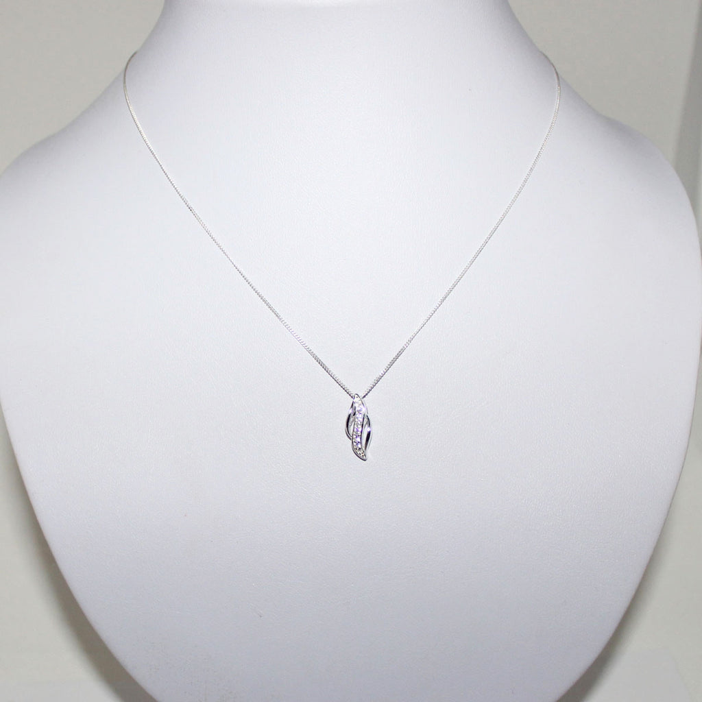 Mini Marquise Silver Pendant with Cubic Zirconia by Elements Silver