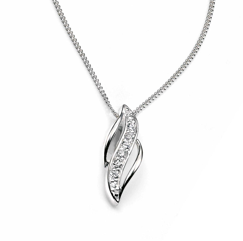 Mini Marquise Silver Pendant with Cubic Zirconia by Elements Silver