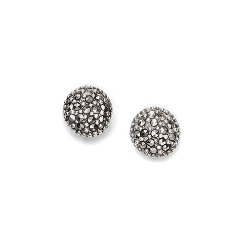 Moon Marcasite Earrings in Sterling Silver