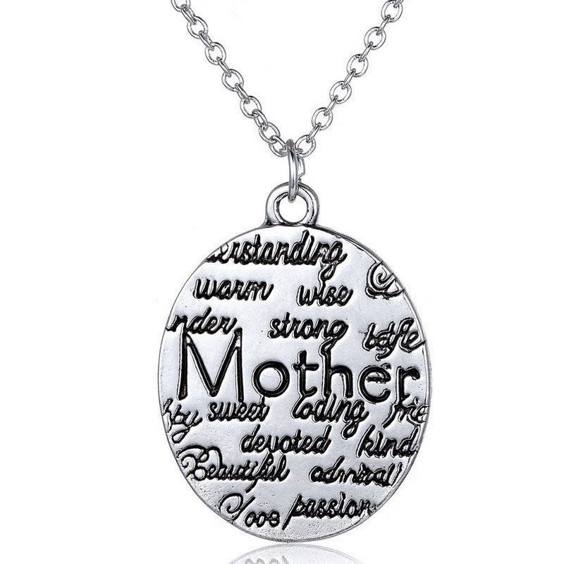 Oval Mother Silver Plated Pendant