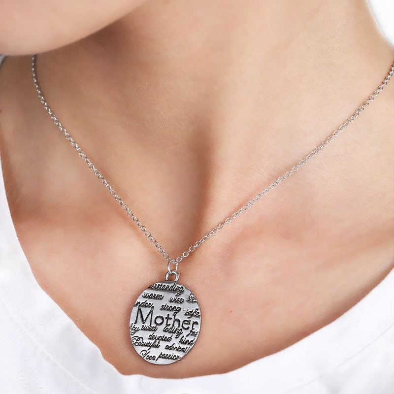 Oval Mother Silver Plated Pendant