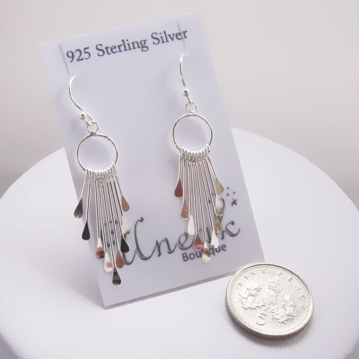 Multi-Stick Silver Earrings