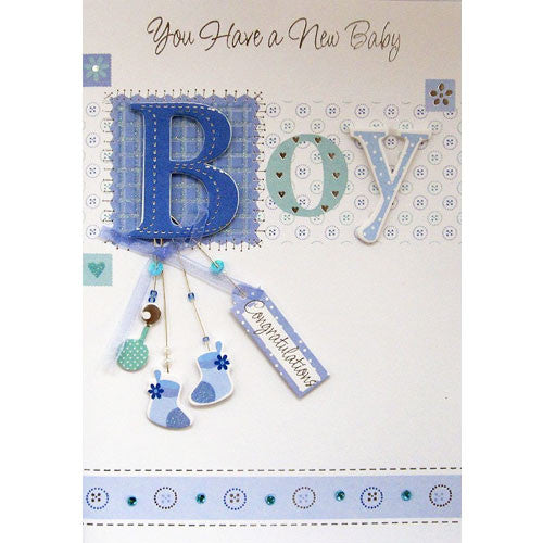 Handmade New Baby Boy Card