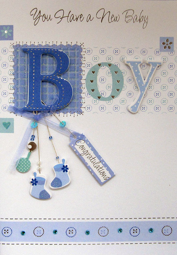 Handmade New Baby Boy Card