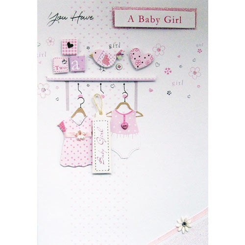 Handmade New Baby Girl Card
