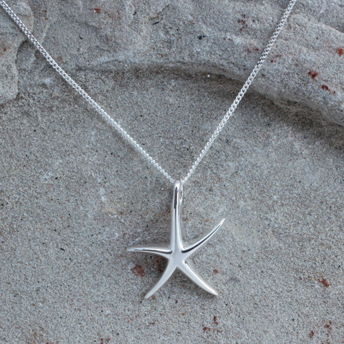 Ocean Skies Starfish Silver Pendant