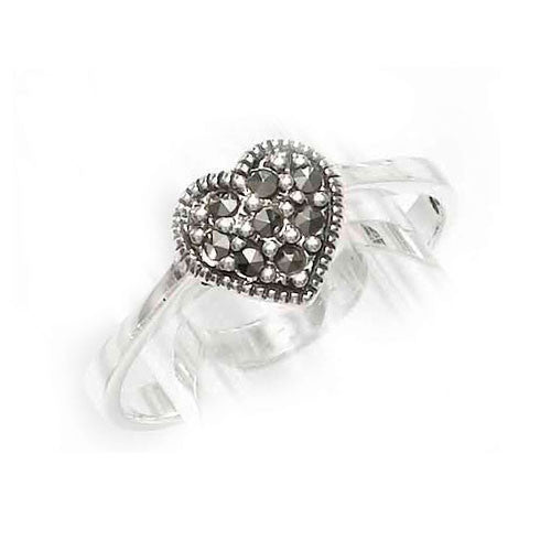 One Heart Marcasite Ring