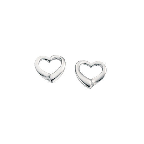 Small Platinum Heart Earrings with Diamonds JL PT E 220