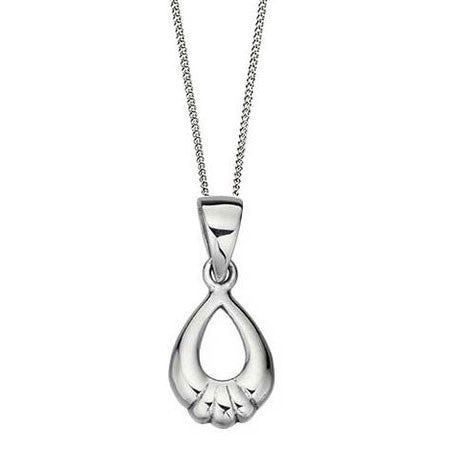 Open Teardrop Dainty Silver Pendant