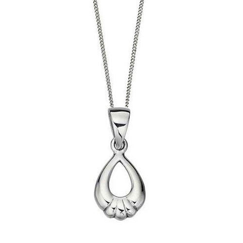 Open Teardrop Dainty Silver Pendant