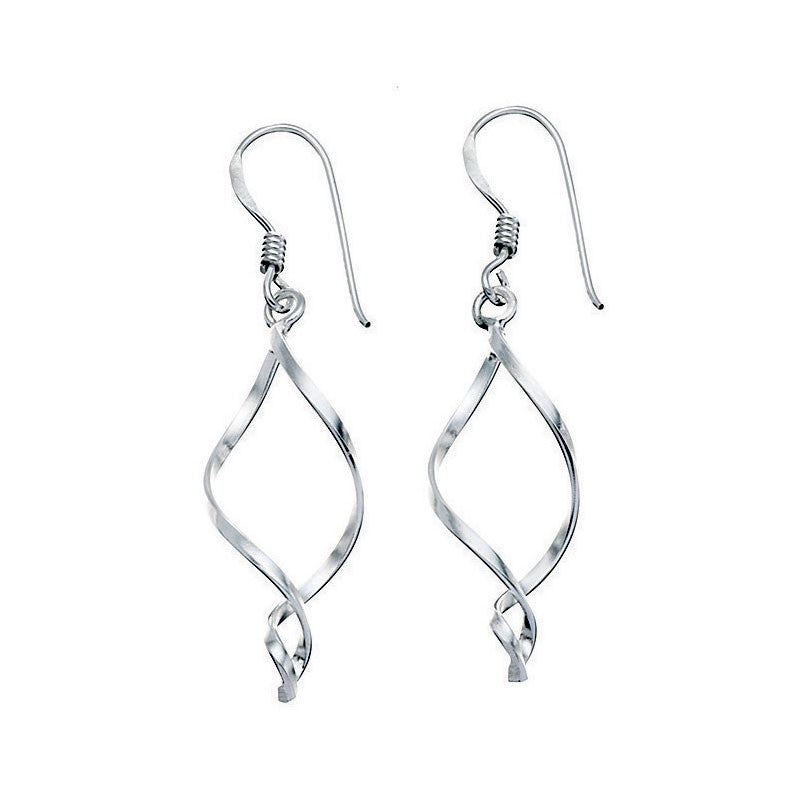 Open Twist Silver Earrings