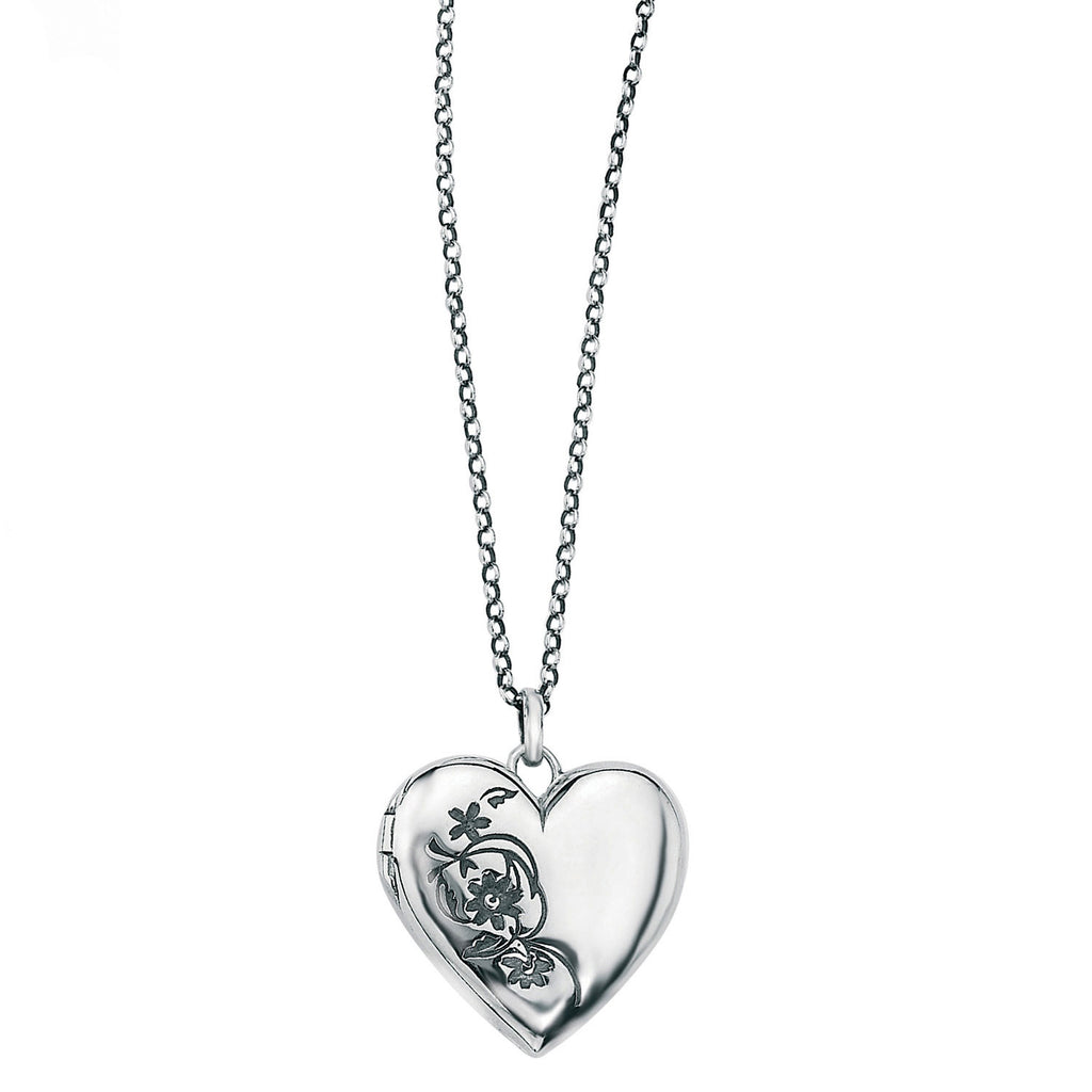 Meadow of Flowers Silver Heart Locket