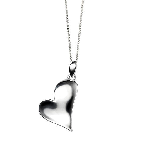 Polished Silver Heart Pendant