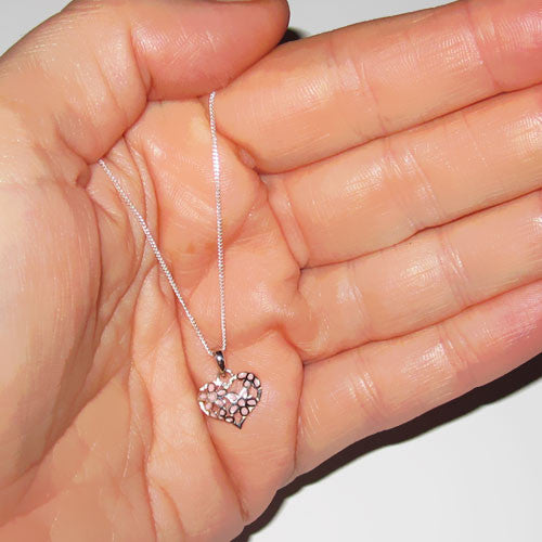 Pink and Silver Heart Kids Pendant