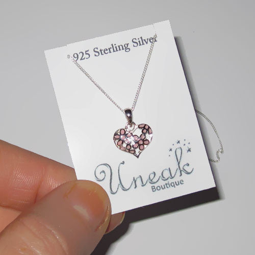 Pink and Silver Heart Kids Pendant