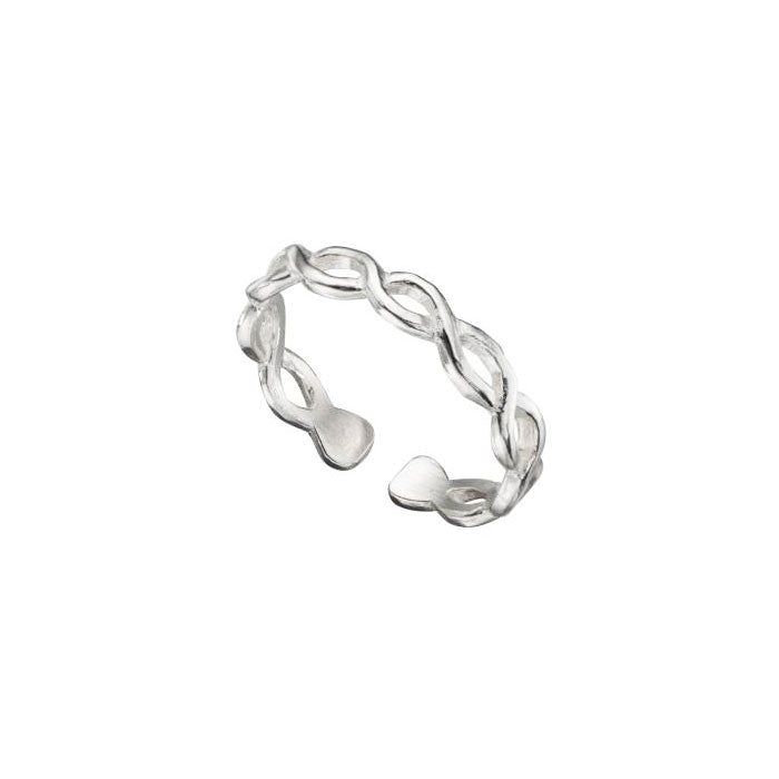 Open Plaited Sterling Silver Toe Ring