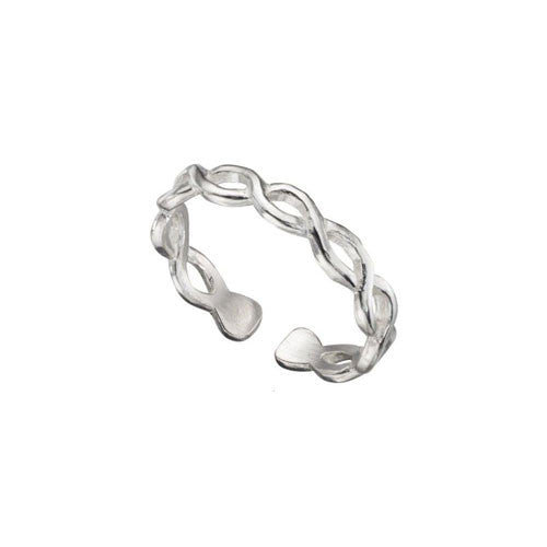 Open Plaited Sterling Silver Toe Ring