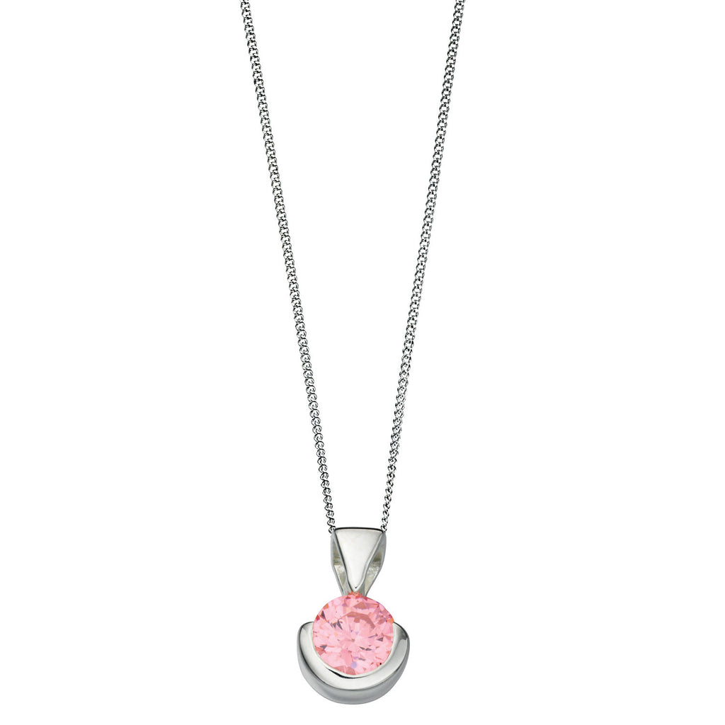Pretty in Pink Cubic Zirconia Sterling Silver Pendant