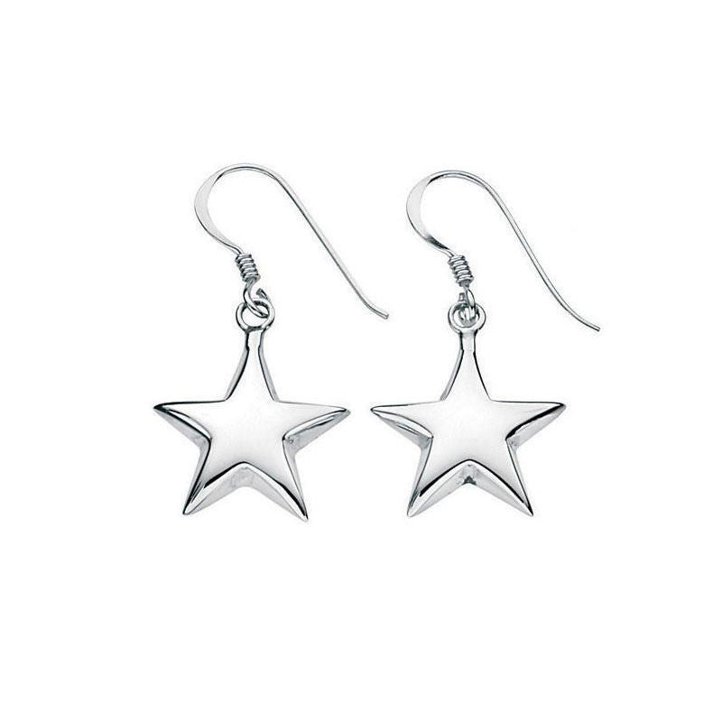 Sterling Silver Puffed Star Earrings