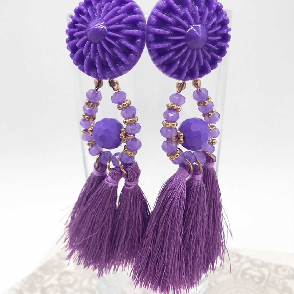Bolero Purple Tassel Earrings 