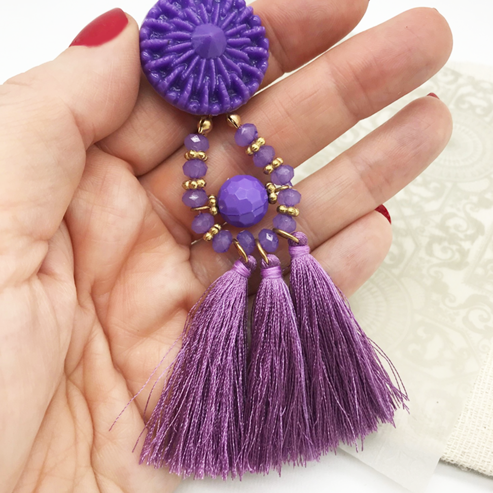 Bolero Purple Tassel Earrings 