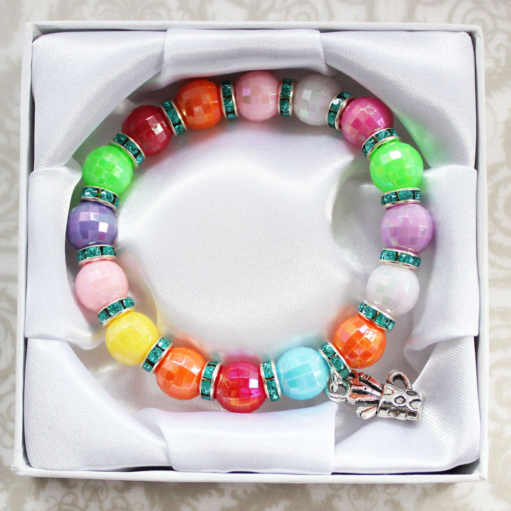 Rainbow Bright Beaded Handmade Bracelet