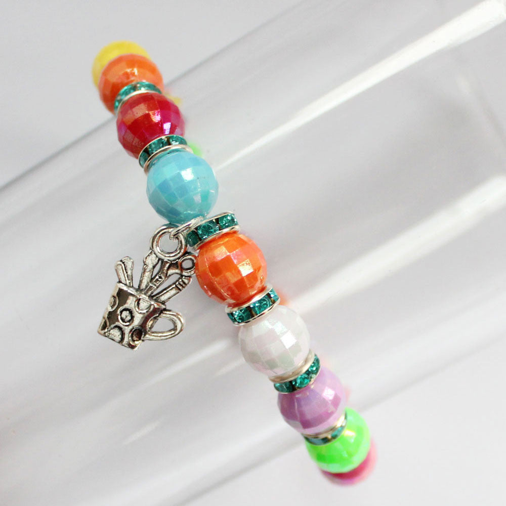 Rainbow Bright Beaded Handmade Bracelet