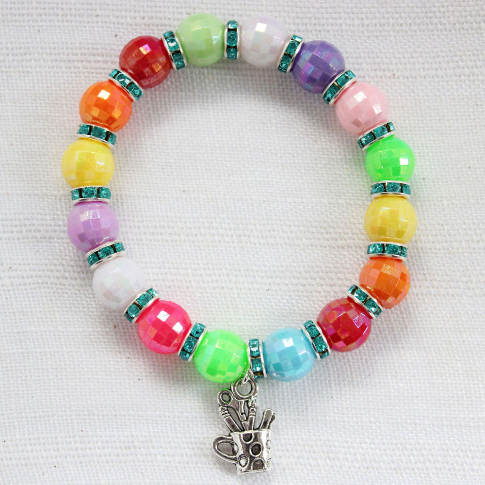 Rainbow Bright Beaded Handmade Bracelet