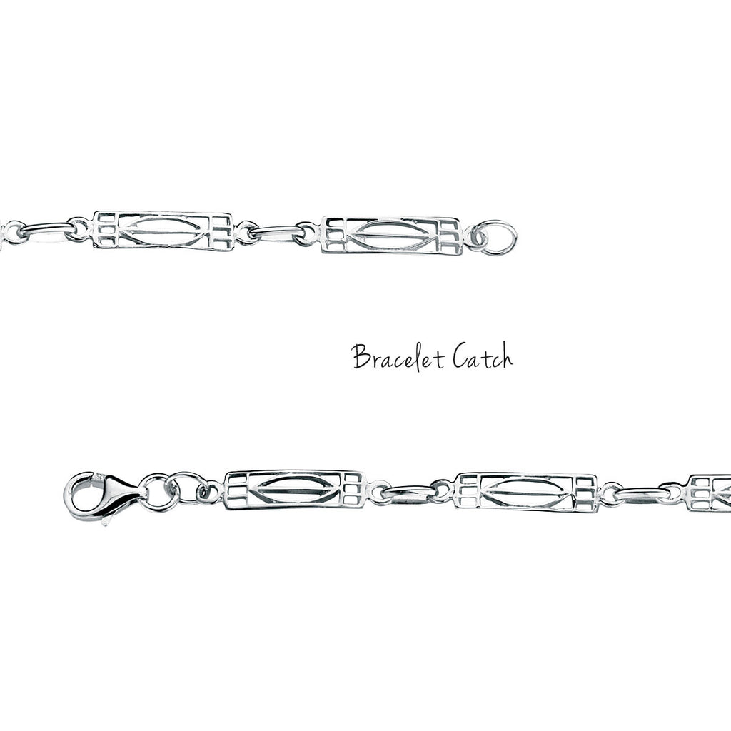 Rennie Mackintosh Style Openwork Silver Bracelet