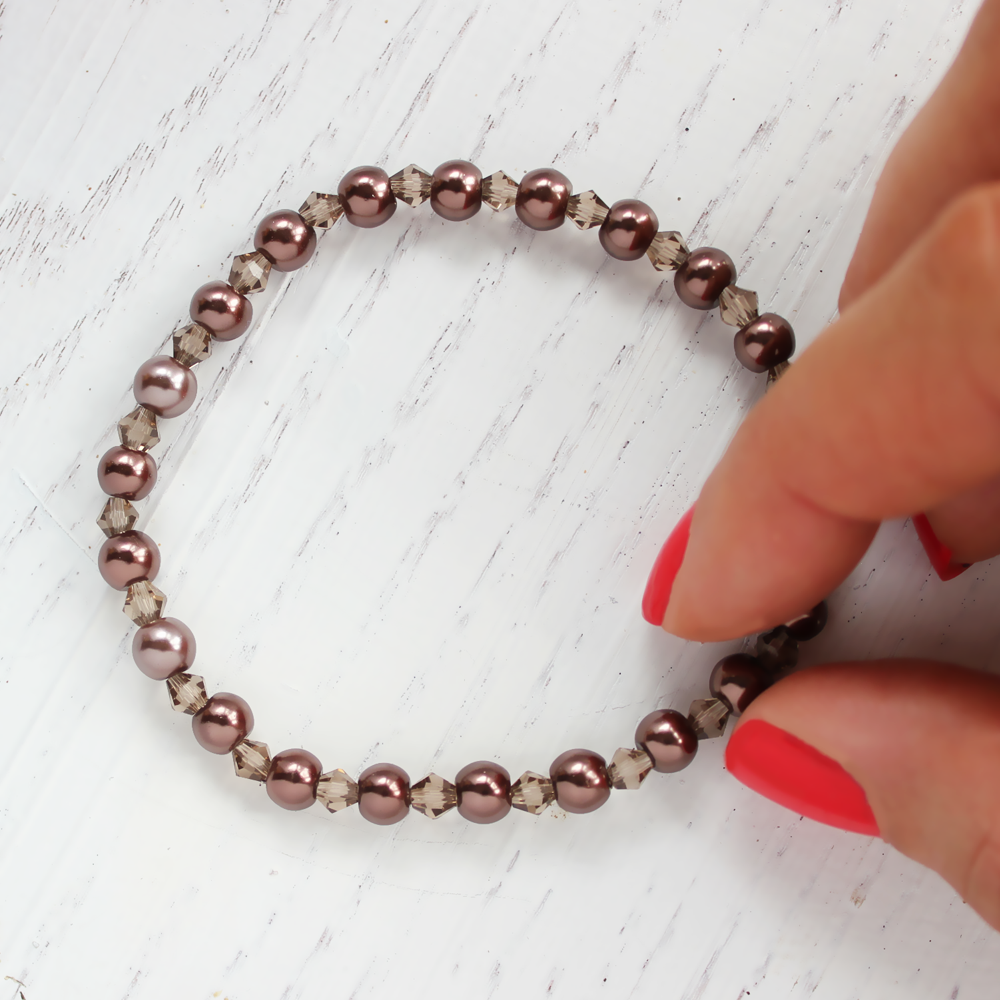 Dark Chocolate Pearl Handmade Bracelet