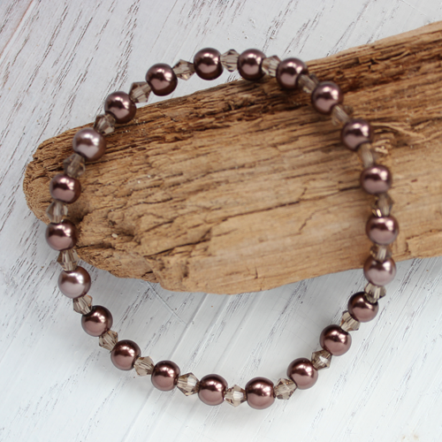 Dark Chocolate Pearl Handmade Bracelet