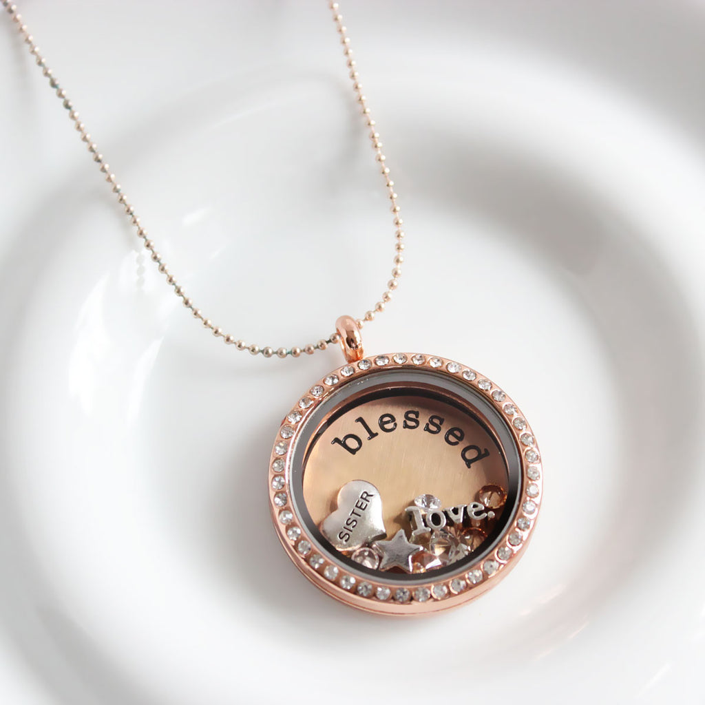 Blessed Sister Love Memory Locket with Floating Charms