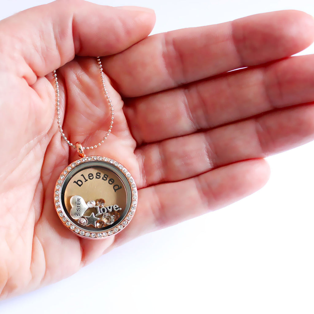 Blessed Sister Love Memory Locket with Floating Charms