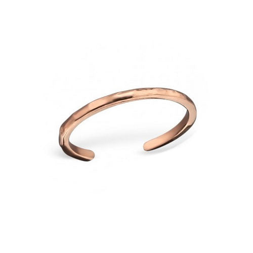 Hammered Band Rose Gold Toe Ring