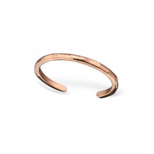 Hammered Band Rose Gold Toe Ring 