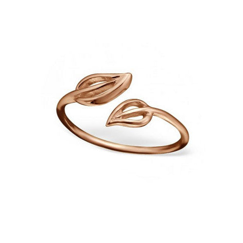 Double Leaf Rose Gold Toe Ring