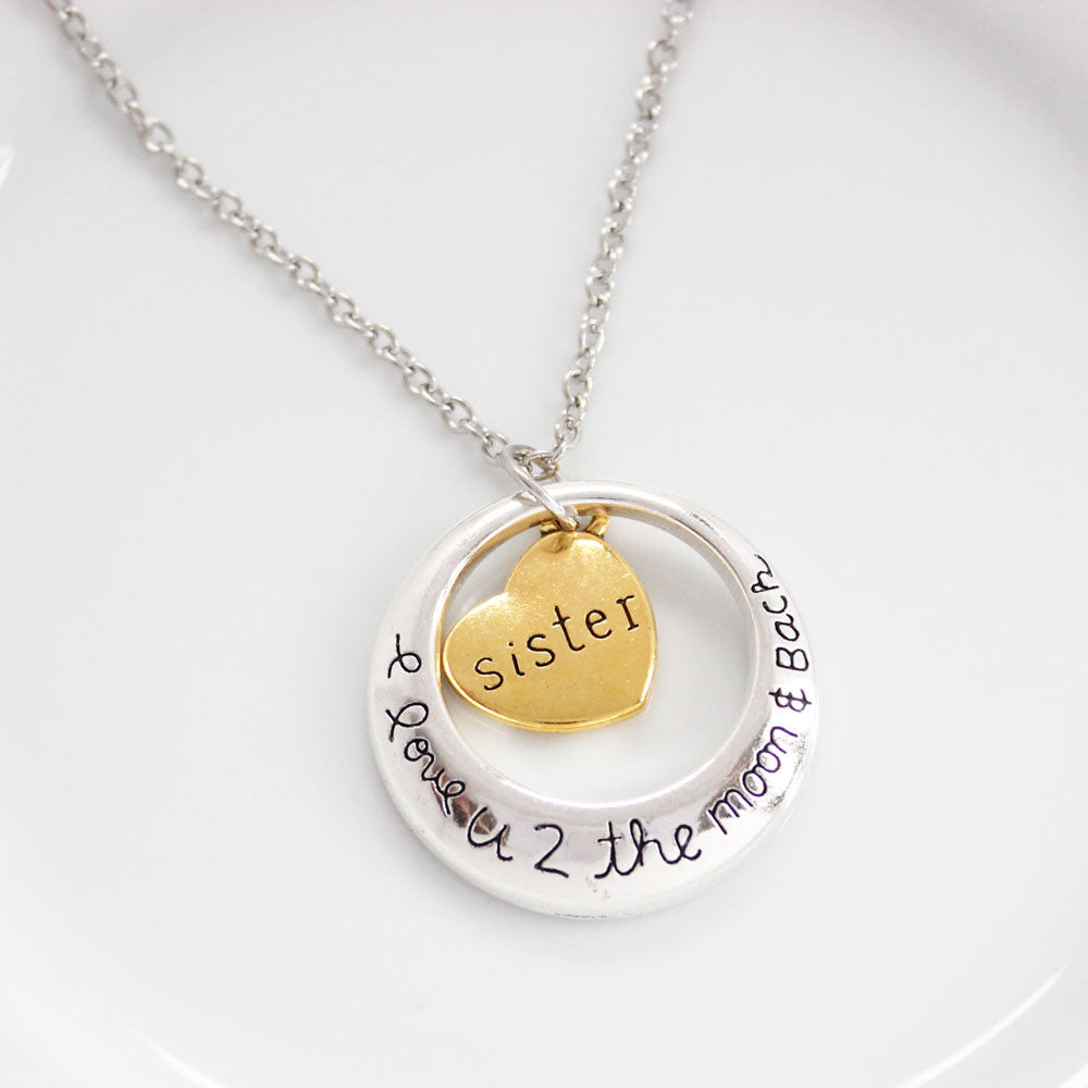 Sister Gift, Sister Necklace, 3 Necklaces I Love You to the Moon and Back  Necklace, Big Sister Middle Sister Little Sister Sisters Set - Etsy