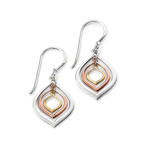 Sands of Time Gold and Silver Drop Earrings