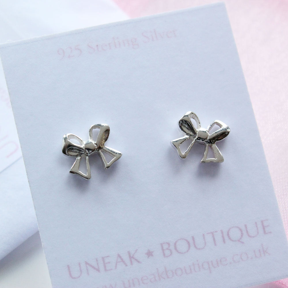 Silver Bow Earrings | Surgical Steel Earrings | Sensitively Yours